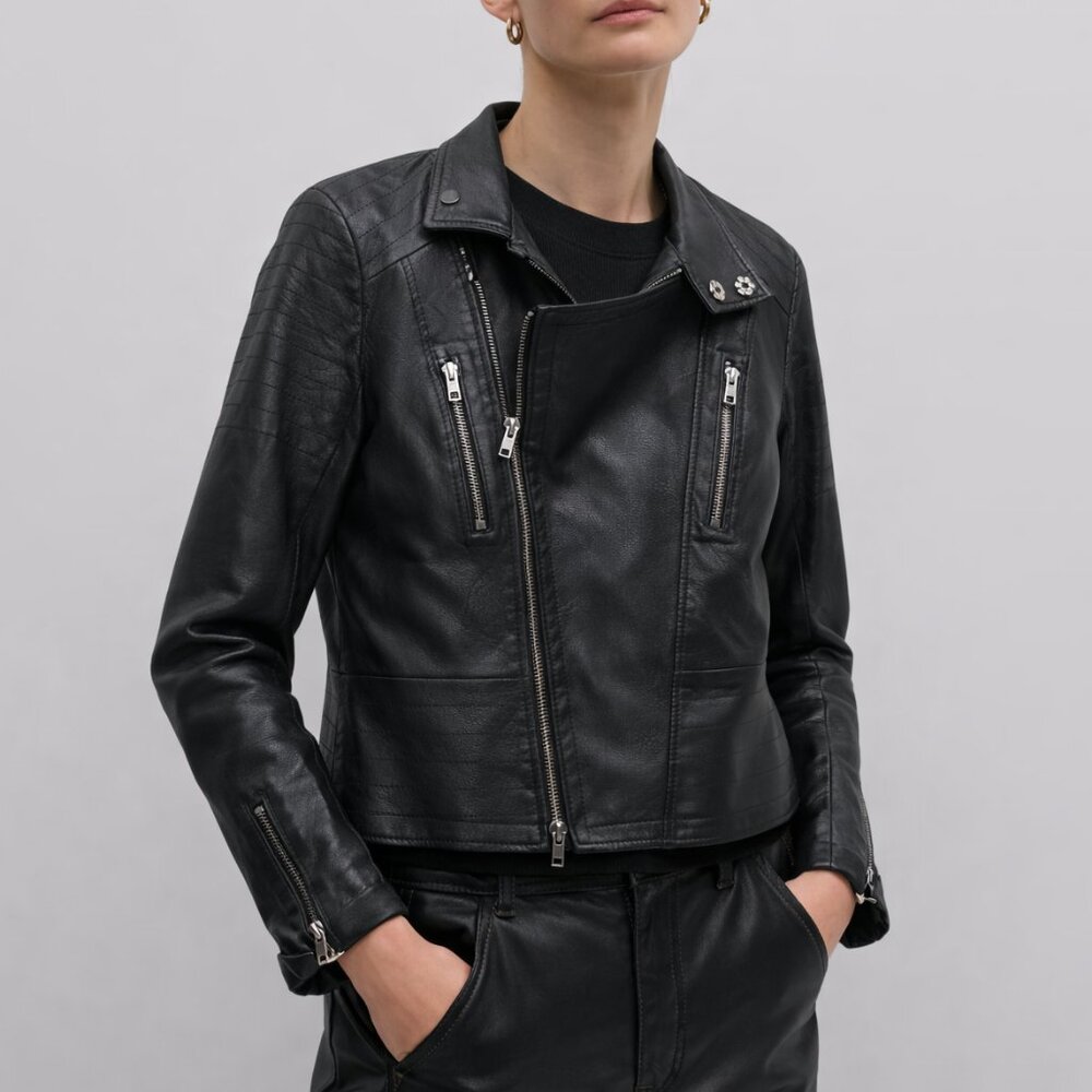 Scanlan Theodore Genuine Leather Moto‎ Jack Black 12